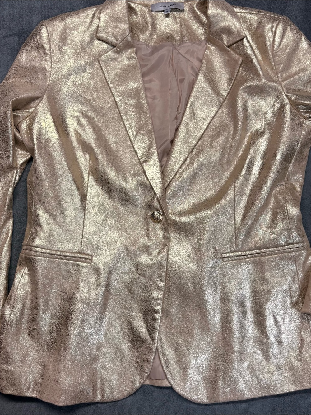 Metallic Gold Women's Blazer - Shimmer Tailored Jacket